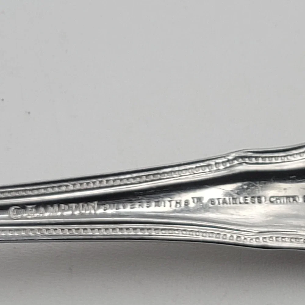 30pc Hampton Silversmiths Lauren Frosted Stainless Flatware Set Beaded Border